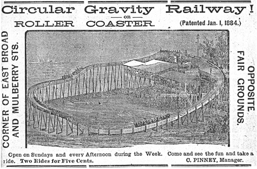 (Image: Advertisement for Columbus roller coaster)