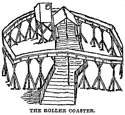 sketch of circular roller coaster at Nantasket Beach